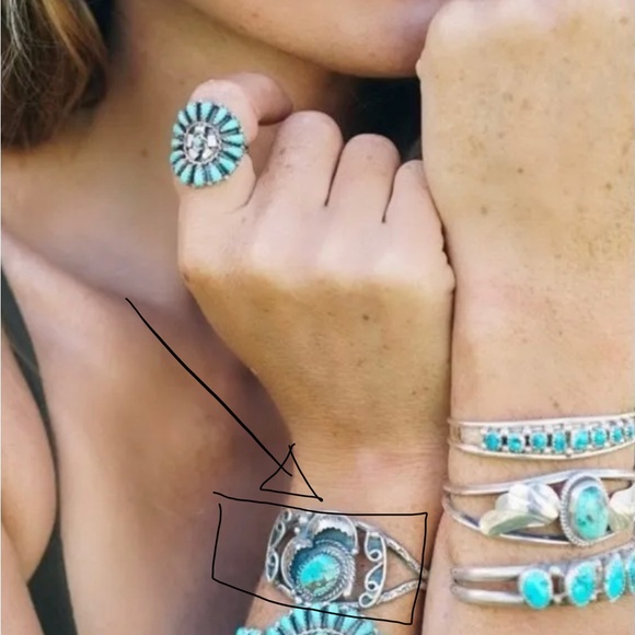 RARE ZUNI TURQUOISE CUFF BRACELET - Picture 3 of 12